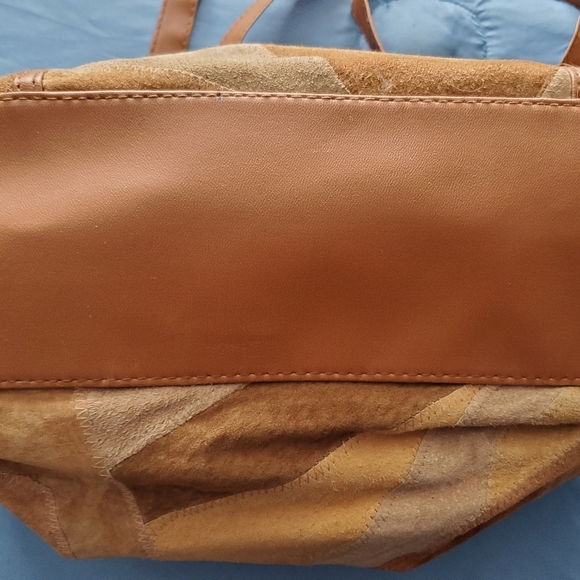 Suede Patchwork Handbag, Large Capacity, Multiple Pockets - Picture 13 of 13
